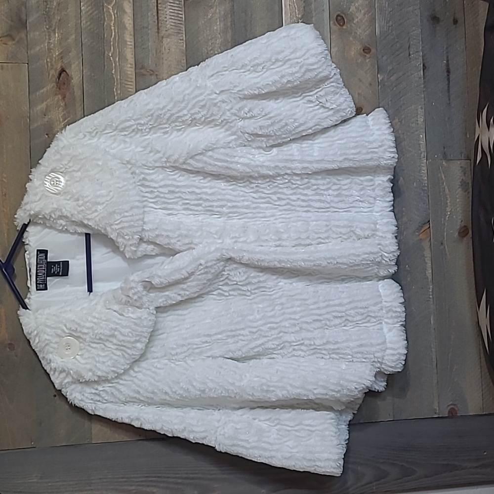 EUC Pyramid Collection women's small white textured jacket sz s